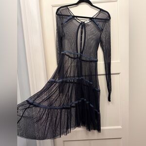 Rare Free People Black Sheer Dress size medium